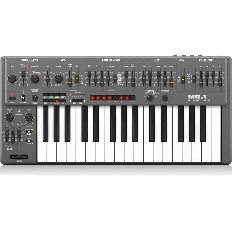 Behringer MS-1 MK II-GY Analog Synthesizer with 32 Keys, 3340 VCO, VCF, 32-Step Sequencer, and Arpeggiator — view 4