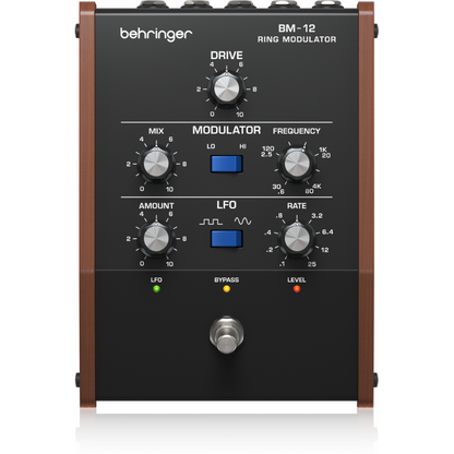 Behringer BM-12 Vintage Analogue Ring Modulator Pedal with Bell-Like Tones and LFO Modulation — view 3