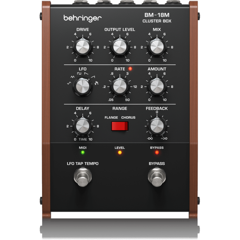 Behringer BM-18M Vintage Analogue ClusterFlux Pedal with Chorus, Flanger, Vibrato Effects, Tap Tempo, USB/MIDI Control — view 3