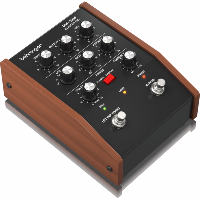 Behringer BM-18M Vintage Analogue ClusterFlux Pedal with Chorus, Flanger, Vibrato Effects, Tap Tempo, USB/MIDI Control