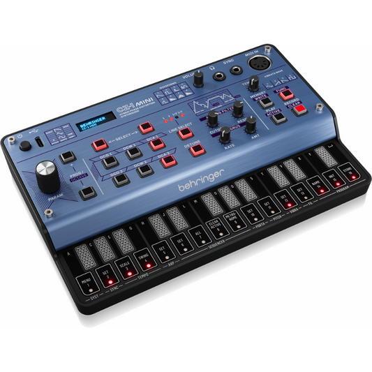 Behringer CZ-1 Mini Synth 3-Voice Hybrid Phase Distortion Synthesizer with Analog Filter, 16-Step Sequencer and Arpeggiator