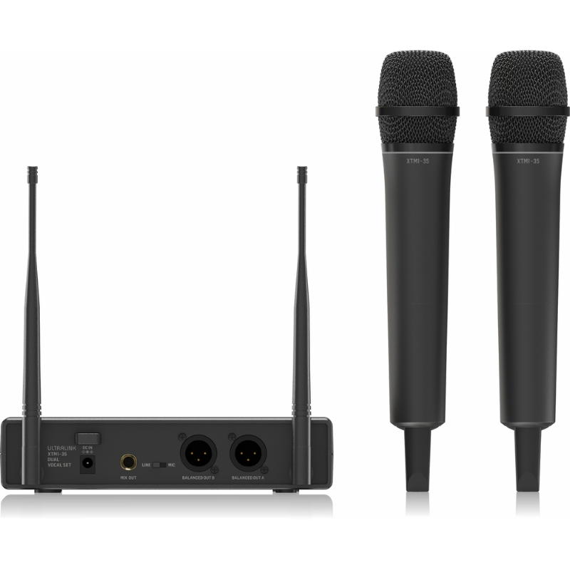 Behringer XTM1-35 Dual UHF Wireless Microphone System with 2 Handheld Mics and Dual-Channel Receiver — view 3