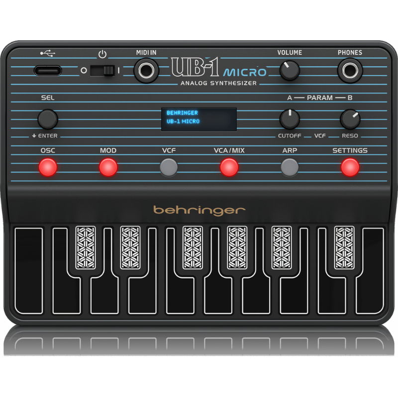 Behringer UB-1 Portable Analogue Synthesizer with Dual DCO OSCs, Sub and Noise Generator, Classic VCF and Arpeggiator — view 3