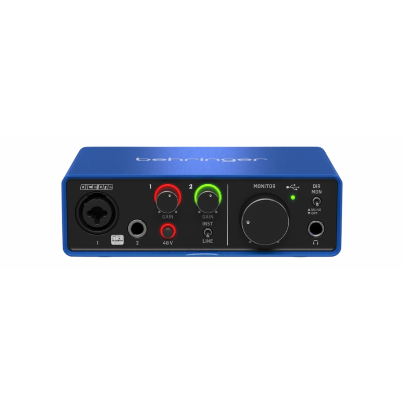 Behringer Dice 1U2 USB Audio Interface 192kHz 1 Mic Pre