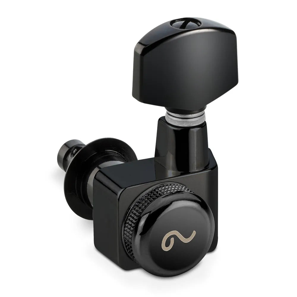 Schaller 6-in-Line Locking Machine Heads F-Series Black Left-Hand 1:18 Ratio