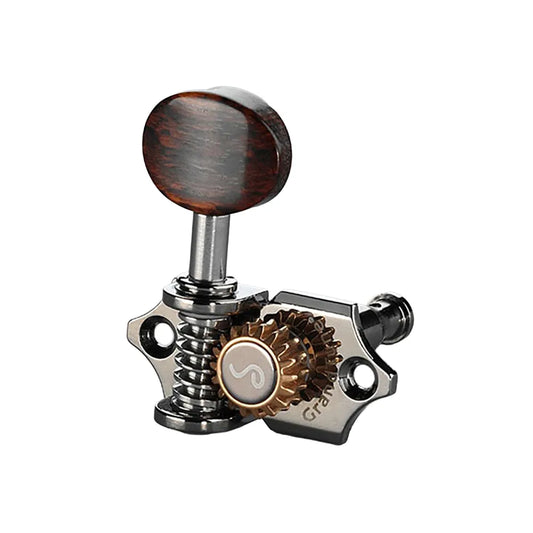 Schaller GrandTune 3/3 Machine Heads - Gib-Ruthen/Snakewood, 18:1 Gear Ratio, Velvet-Tec Technology, Vintage Design, Maintenance-Free Performance