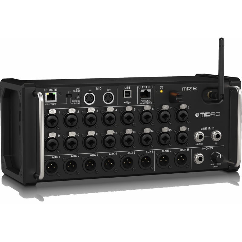 MIDAS MR18 18-Input Digital Mixer for iPad/Android with 16 Preamps, Wifi Module, Multi-Channel USB Audio Interface — view 2