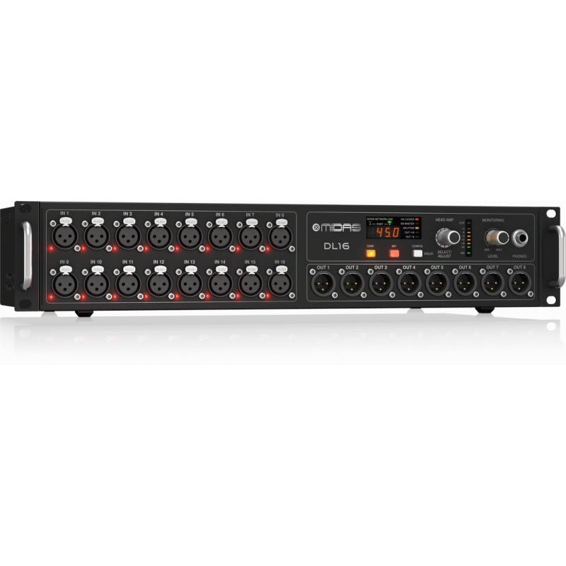 Midas DL16 Stage Box 16 Input 8 Output with Microphone Preamplifiers, ULTRANET and ADAT Interfaces — view 2