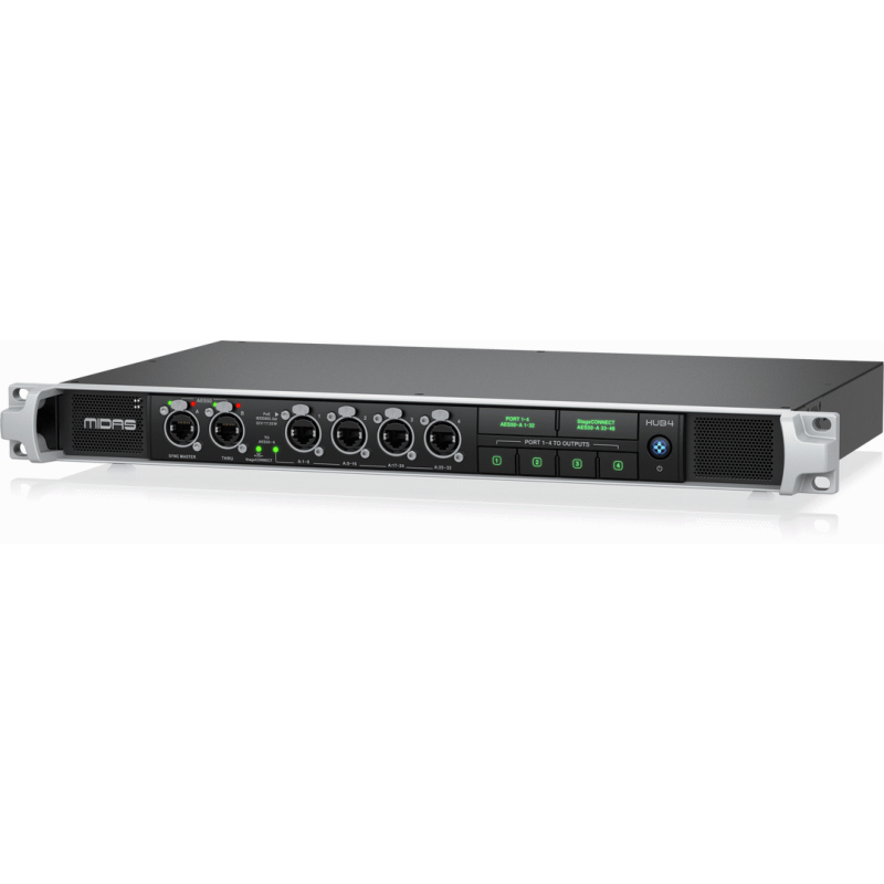 Midas HUB4 Monitor System Hub with 4 PoE Ports, AES50 In/Through, StageCONNECT, 16-Channel Analogue Out — view 3