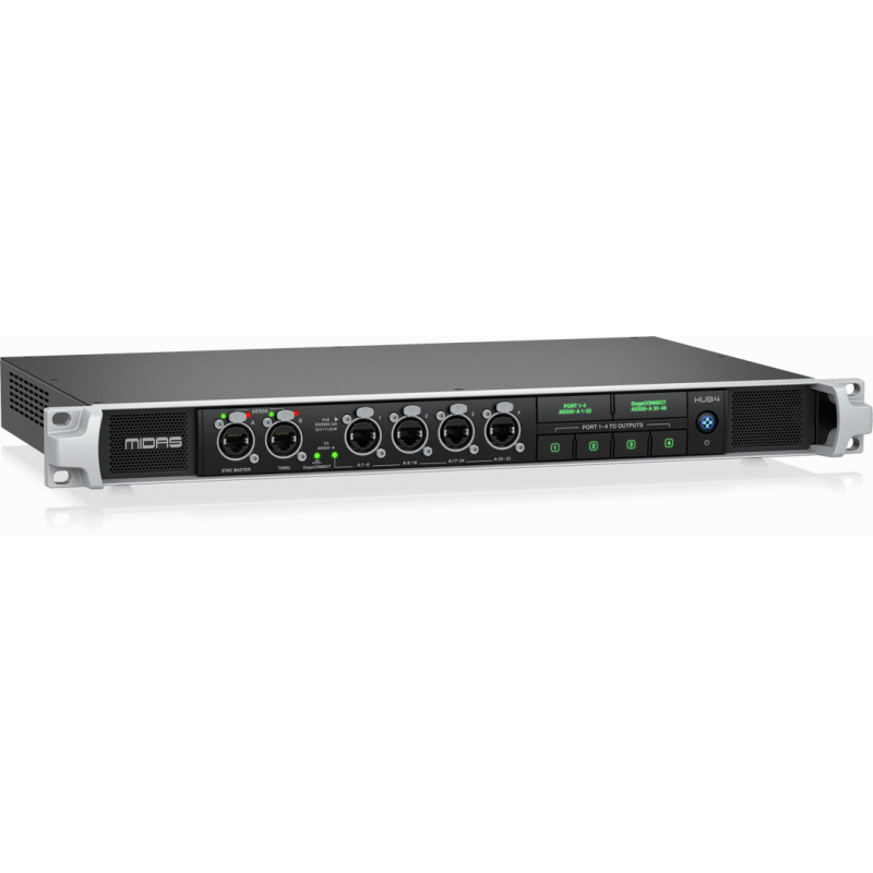 Midas HUB4 Monitor System Hub with 4 PoE Ports, AES50 In/Through, StageCONNECT, 16-Channel Analogue Out — view 2