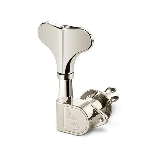 Schaller M4 90 Light Nickel Bass Machines 4/L - Precision Tuners with 1:20 Gear Ratio, 44g Weight, 14mm Bore Diameter