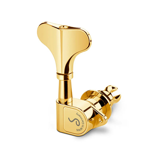 Schaller M4 90 Light Gold Bass Machines 4/L - Precision Tuning, 1:20 Gear Ratio, 44g Each, 14mm Bore Diameter