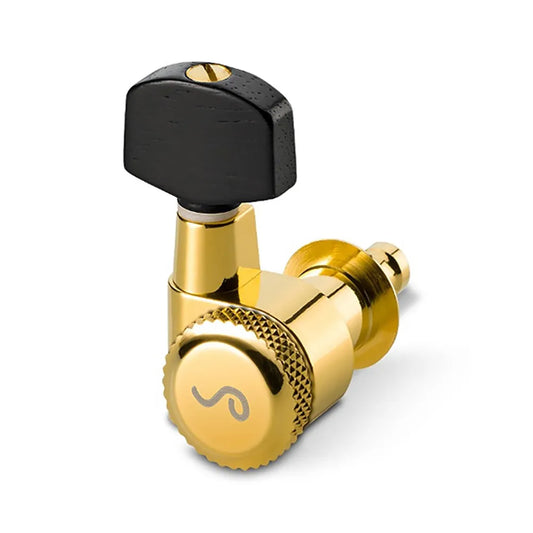 Schaller M6-PIN Rearlocking Machine Heads 3/3-Gold with Ebony Pin