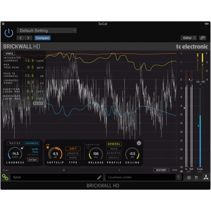 TC Electronic Brickwall HD-DT Mastering Limiter Plug-In with Hardware Interface
