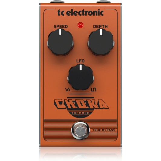 TC Electronic Choka Tremolo Analog Pedal with 3-Knob Design and Seamless LFO Morphing