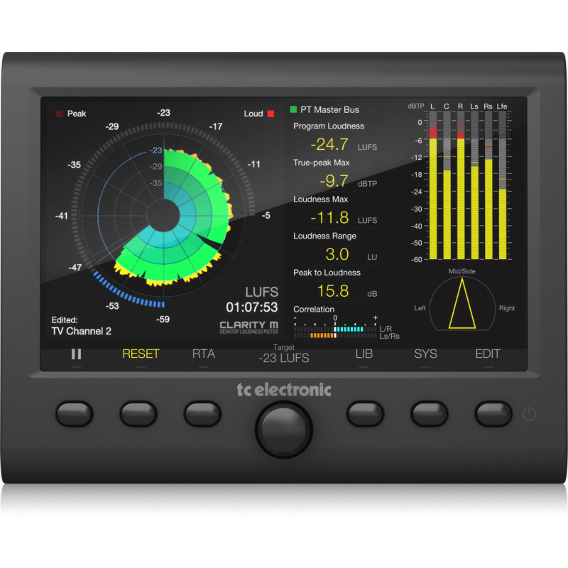 TC Electronic Clarity M Stereo & 5.1 Audio Loudness Meter with USB Connection & 7 High Resolution Display
