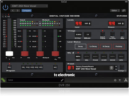 TC Electronic DVR-250-DT Digital Vintage Reverb with Hardware Interface