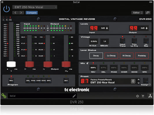 TC Electronic DVR-250-DT Digital Vintage Reverb with Hardware Interface