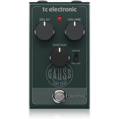 TC Electronic Gauss Tape Echo Pedal with Mod Switch, Delay, Sustain and Volume Controls