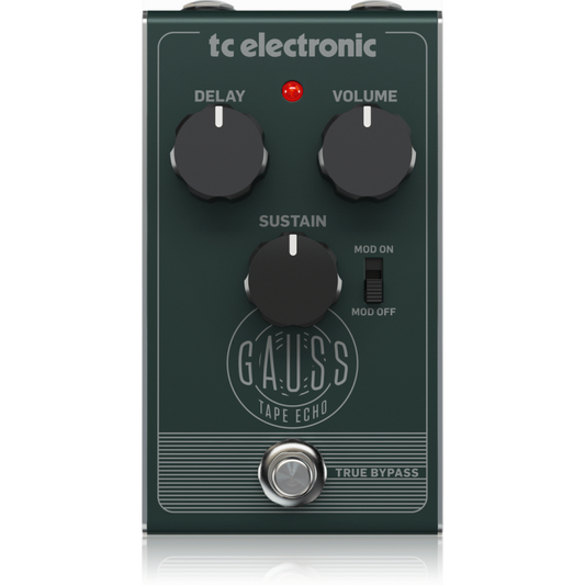 TC Electronic Gauss Tape Echo Pedal with Mod Switch, Delay, Sustain and Volume Controls