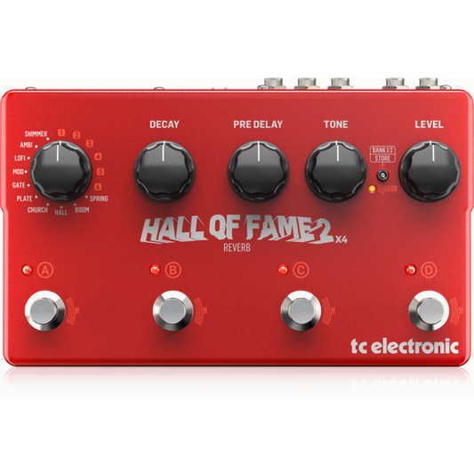 TC Electronic Hall of Fame 2 X4 Reverb Pedal with 4 MASH Switches and 8 Reverb Presets