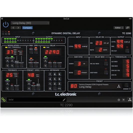 TC Electronic TC2290 DT Dynamic Delay Plug-in with Hardware Controller and Presets