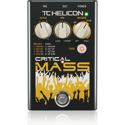 TC Helicon Critical Mass Studio Vocal Stompbox for Large Group Sound Effects