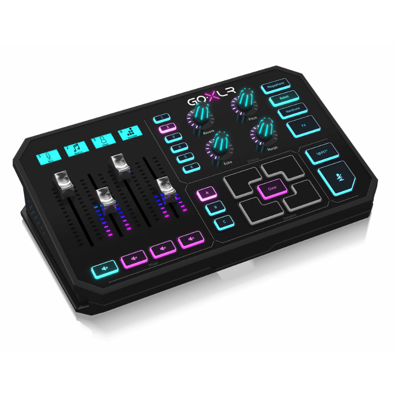 TC Helicon GOXLR Online Broadcaster Platform with 4-Channel Mixer, Motorized Faders, Sound Board and Vocal Effects