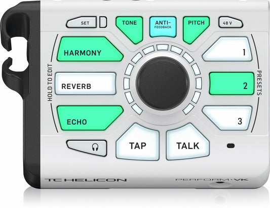 TC Helicon Perform-VK Mic Stand Mount Vocal Processor w/ Effects White