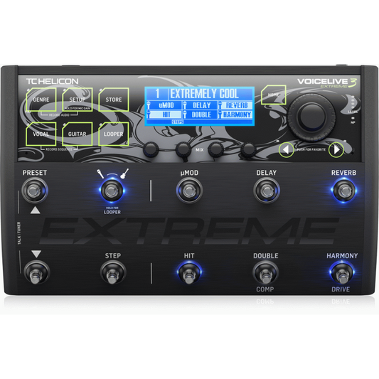 TC Helicon VoiceLive 3 Extreme Vocal and Guitar Effects Pedal with Backing Tracks, Looping, Automation and Audio Recording