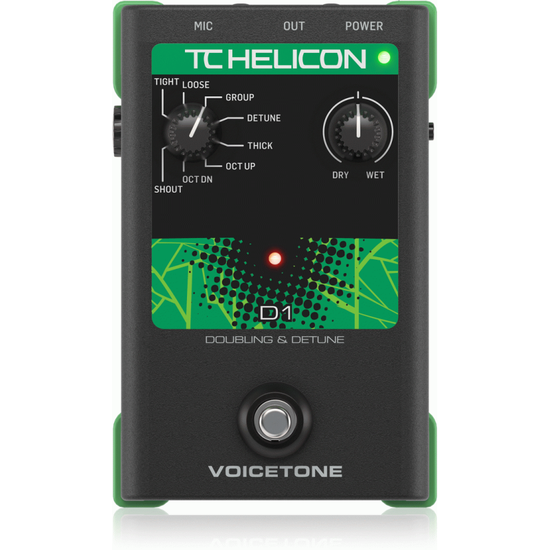 TC Helicon Voicetone D1 Single-Button Stompbox for Vocal Doubling Effects