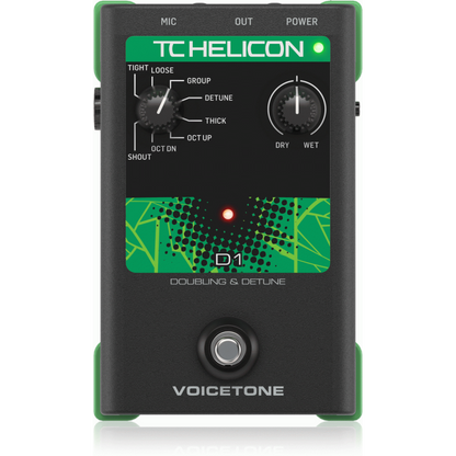 TC Helicon Voicetone D1 Single-Button Stompbox for Vocal Doubling Effects