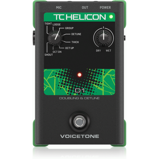 TC Helicon Voicetone D1 Single-Button Stompbox for Vocal Doubling Effects