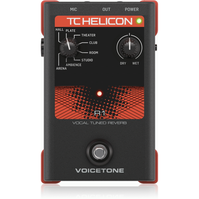 TC Helicon VoiceTone R1 Single-Button Stompbox for Live Vocal Reverb