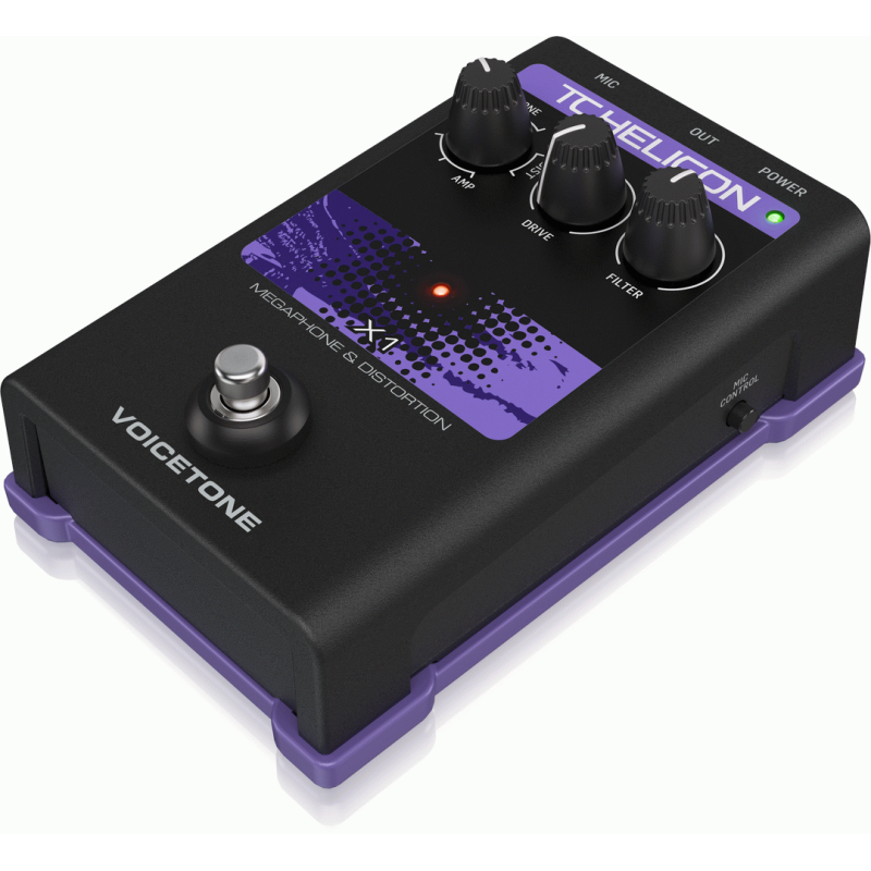 TC Helicon VoiceTone X1 Stompbox for Megaphone and Distortion Vocal Effects — view 3