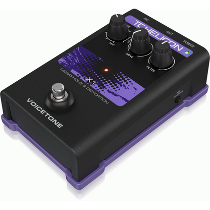 TC Helicon VoiceTone X1 Stompbox for Megaphone and Distortion Vocal Effects — view 3
