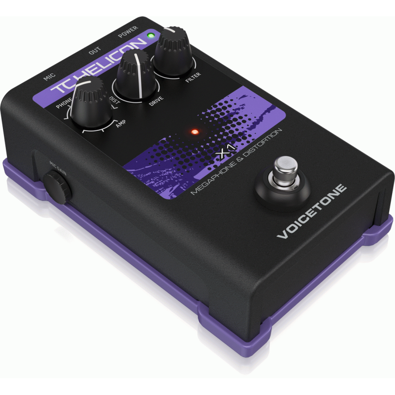 TC Helicon VoiceTone X1 Stompbox for Megaphone and Distortion Vocal Effects — view 2