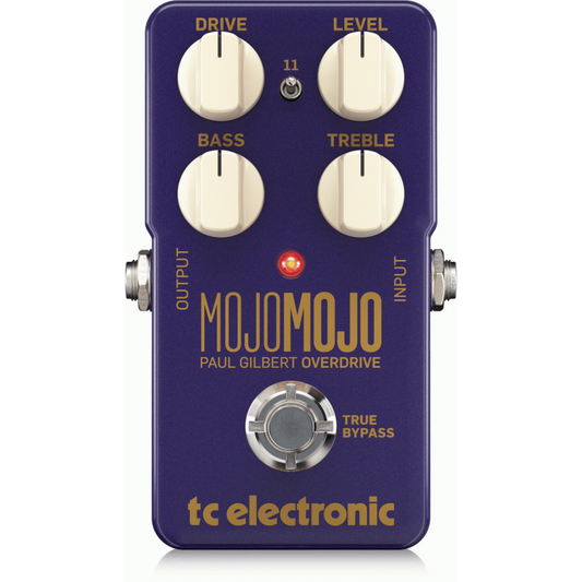 TC Electronic Mojo Mojo Overdrive Pedal - Paul Gilbert Signature, Extra Gain Mod Switch, High Headroom, Precise Controls