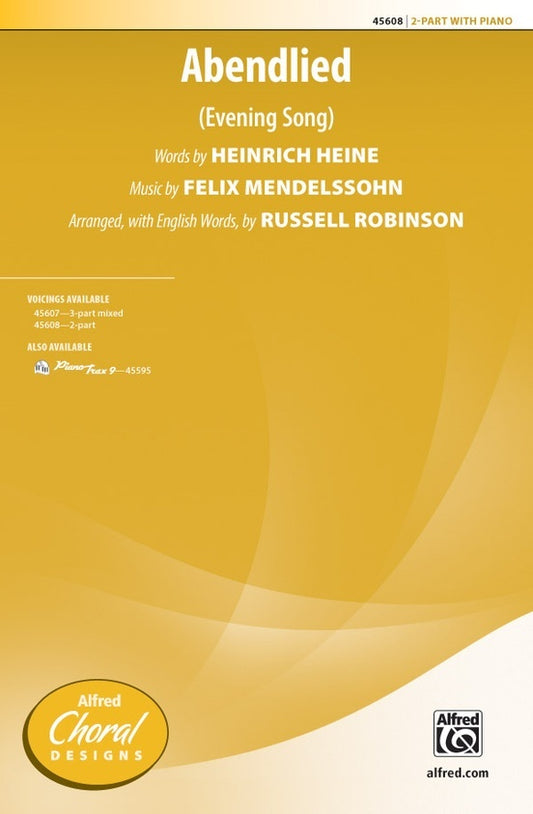 Abendlied Evening Song SA - Choral Sheet Music
