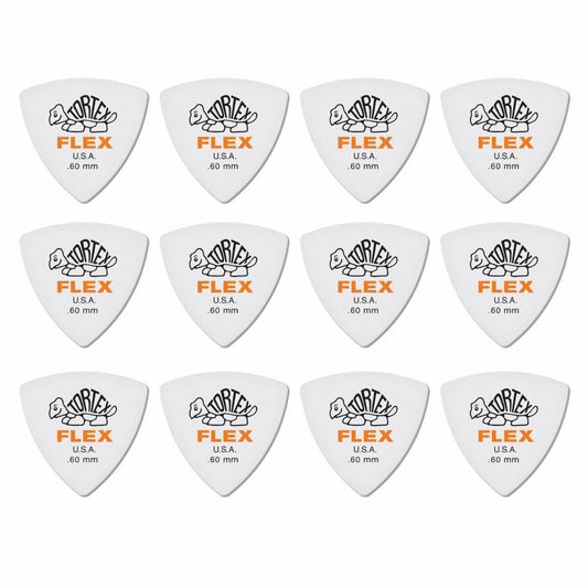 12 x Jim Dunlop Tortex Triangle FLEX 0.60MM Gauge Guitar Picks 456R