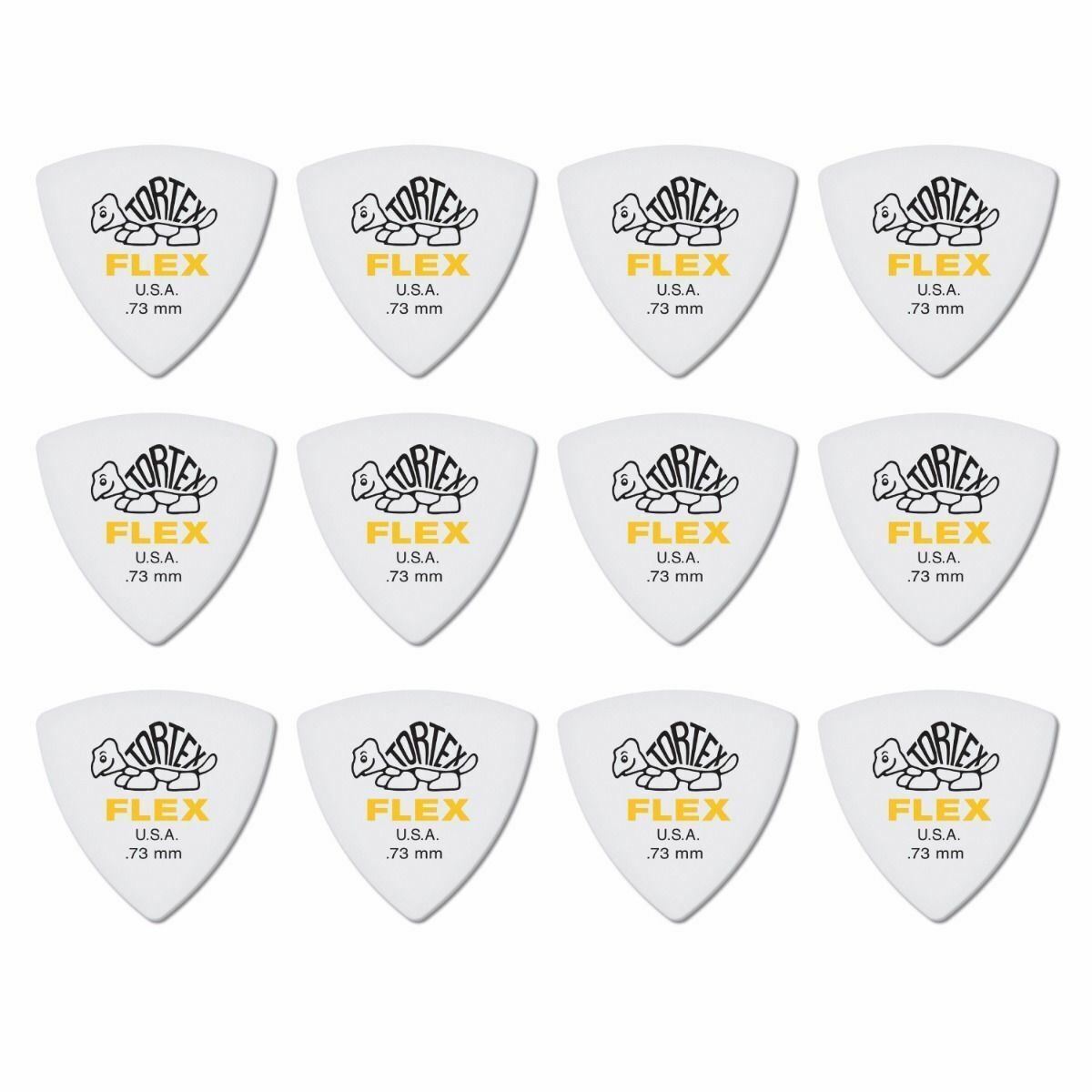 12 x Jim Dunlop Tortex Triangle FLEX 0.73MM Gauge Guitar Picks 456R