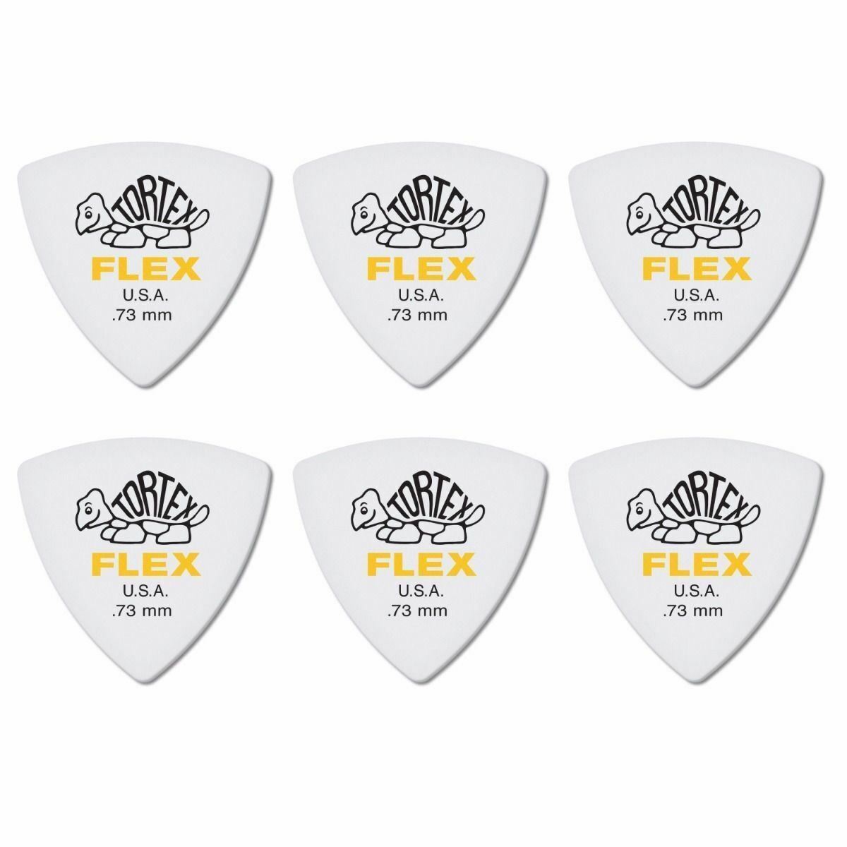 6 x Jim Dunlop Tortex Triangle FLEX 0.73MM Gauge Guitar Picks 456R