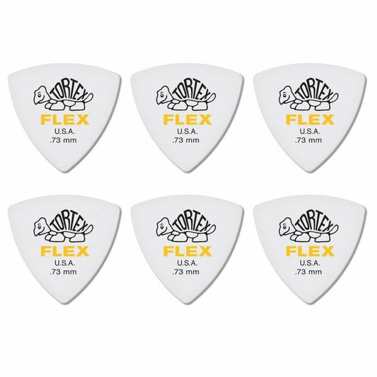 6 x Jim Dunlop Tortex Triangle FLEX 0.73MM Gauge Guitar Picks 456R