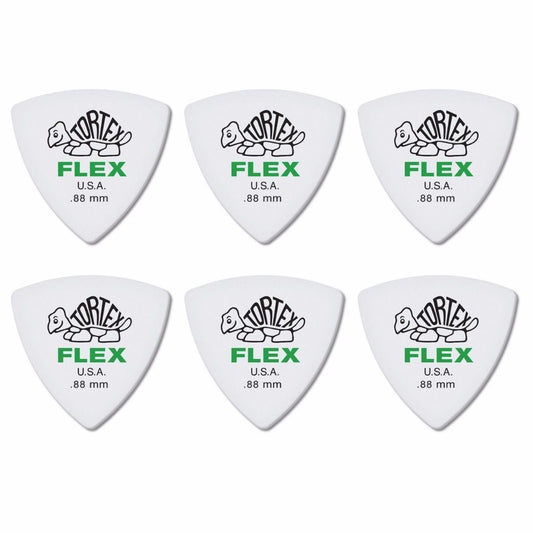 6 x Jim Dunlop Tortex Triangle FLEX 0.88MM Gauge Guitar Picks 456R
