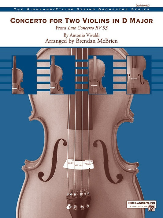 Concerto For Two Violins In D Major String Orchestra Gr 3