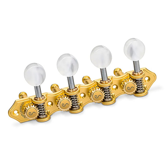 Schaller GrandTune A-Style Mandolin Tuning Machine Satin Gold Pearl 1:18 Gear Ratio