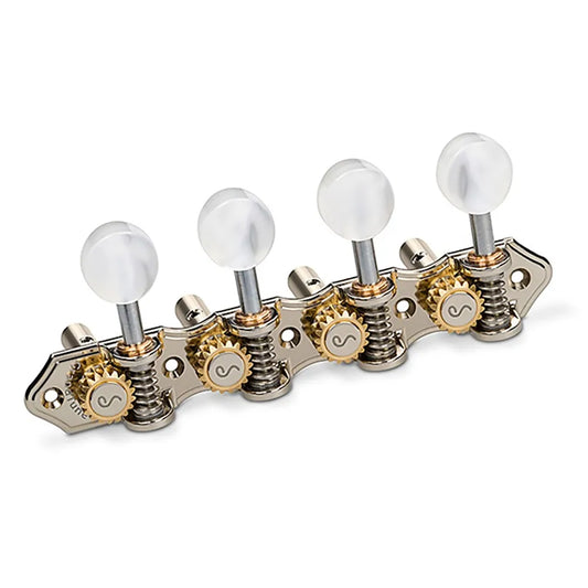 Schaller GrandTune A-Style Mandolin Tuning Machine Nickel/Pearl 1:18 Gear Ratio