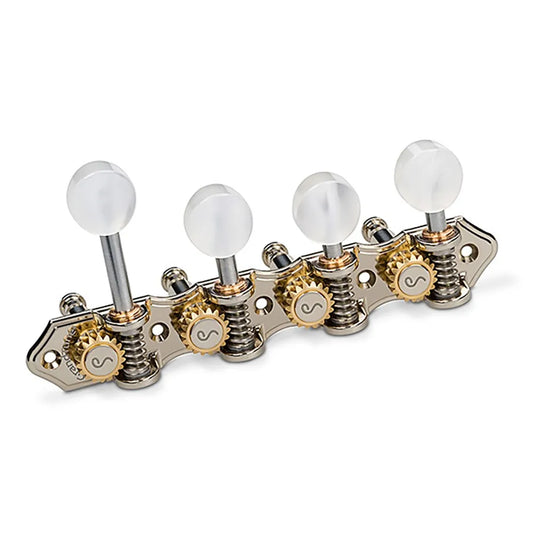 Schaller GrandTune F-Style Mandolin Tuning Machine Nickel/Pearl 1:18 Ratio