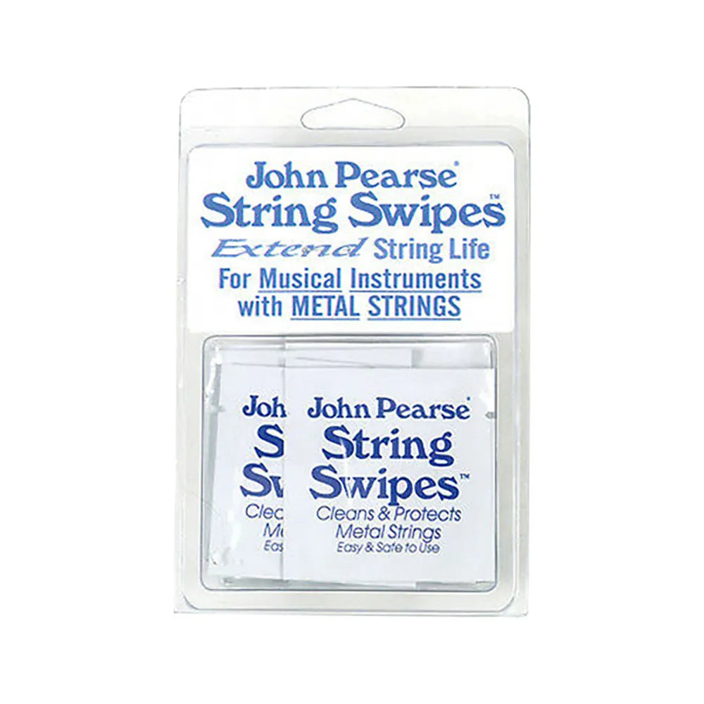 John Pearse String Swipes 20 Pack Wipes for Guitar Care and Maintenance
