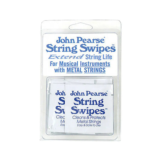 John Pearse String Swipes 20 Pack Wipes for Guitar Care and Maintenance